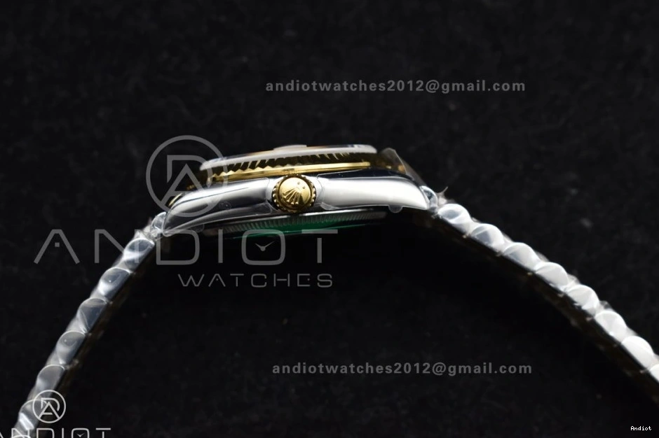 Markers Bracelet DateJust YG 31 316L Steel on GSF Stick 278273 President Ladies Black Dial 0120